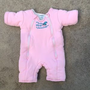 Pink Baby Merlin Magic Sleepsuit, large (6-9)